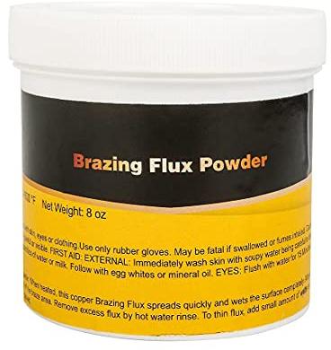BLUEFIRE JFB-102S 1/2 lb Silver Solder Brazing Flux powder for Silver Phos Copper Solder Brazing Rods HVAC Plumbing Solder Lower Welding Soldering Melting Temperature Easy Flow for Solder Fluid