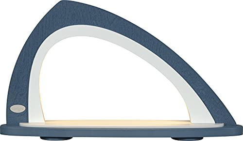 weigla - Leerbogen original Erzgebirge I LED Lichterbogen zum Dekorieren mit LED Beleuchtung I blau-weiß asymmetrischer I Schwibbogen zum Bestücken I Deko innen für Weihnachten und das ganze Jahr
