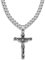 Jewow Edelstahl Herren Halskette Jesus Christus Kruzifix Anhänger 7mm breite Panzerkette