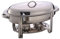 Oval Chafing Dish, 6 Quart Volle Größe Rostfreier Stahl Käfer Und Buffet Wärmer-Set Tablett Mit Speisepfanne, Wasserpfanne, Rahmen, Deckel Und Kraftstoffhalter Buffetofen,Silber