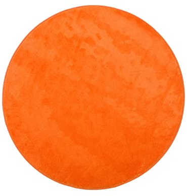 Gözze - Premium Rutschfester Runder Badezimmerteppich, RIO, 100% Microfaser, Ø 110 cm - Terra