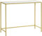 HOMCOM Table Console Table Console avec Cadre en Verre et Acier Entrée Hall d'entrée Meuble de Couloir Style Moderne Anti-basculement Capacité de Charge de 25 kg 100,5x35,5x80 cm Blanc & Or