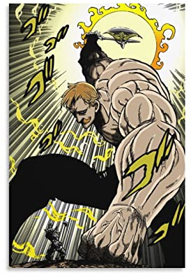 Anime Escanor Poster, Heimdekoration, Poster, Wandkunst, zum Aufhängen, Bilddruck, dekoratives Gemälde, Poster, 60 x 90 cm