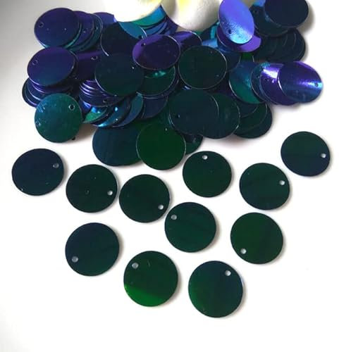 400 Stück 20 mm mehrfarbige Pailletten runde lose Pailletten Pailletten Nähen Hochzeit Handwerk Zubehör DIY Zubehör-schwarze Farbe grün