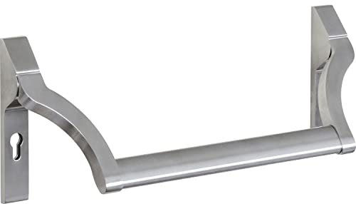 BKS B-74000-30-0-8 Stangengriff Fluchttür Paniktür, Gangflügel PZ 92 Türbeschlag ohne Griffrohr EN1125, Edelstahl 7400, Silber