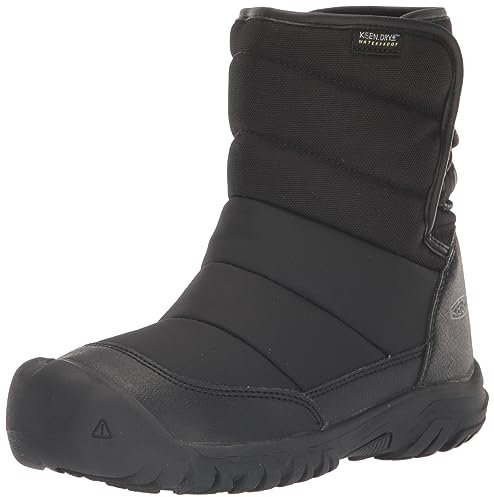 KEEN Puffrider Waterproof Schneestiefel, Black/Steel Grey, 29 EU