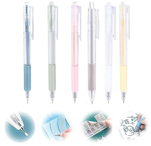 Cartoon-Muster Student Allzweckmesser Stift, Craft Cutting Tool Paper Pen Cutter, kreative einziehbare Präzisions-Craft-Schneidewerkzeuge für Kunstdruckpapier Scrapbook (6)
