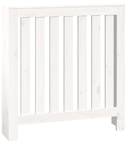 Radiator Cover White 79.5x19x84 cm Solid Wood Pine