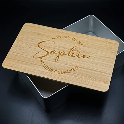 Thiger Keksdose groß - selbstgebackene Kekse - Keksdose Weihnachten - Personalisiert mit Gravur - Handmade by Mama, Oma, individuell -(individueller Name)