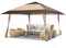 RELAX4LIFE 3x3M Tenda Gazebo da Giardino Pieghevole, Tessuto Oxford, Struttura in Acciaio, Regolabile in Altezza, Adatta per Spiaggia e Giardino (3x3x2,65/2,75/2,85M, 2 Ruote, Caffè)