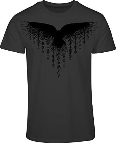 Wikinger Shirt Herren : Runenrabe - Rabe T-Shirt Wikinger Geschenke für Männer - Wikinger Kleidung (XXL)