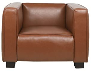 Christopher Knight Home Goyette Club Chair - Faux Leather - Cognac Brown/Dark Walnut