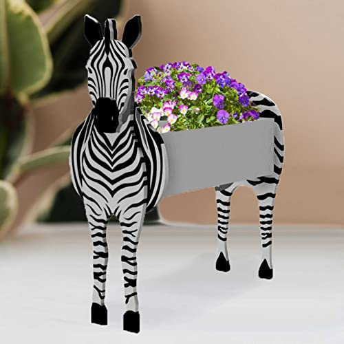 Pots de plantes, pot de fleurs for animaux de plantes, jardinière de zèbre mignon, pots de plantes de coq for animaux de compagnie en forme d'animal de 14 pouces, plantation de fleurs bricolage détach