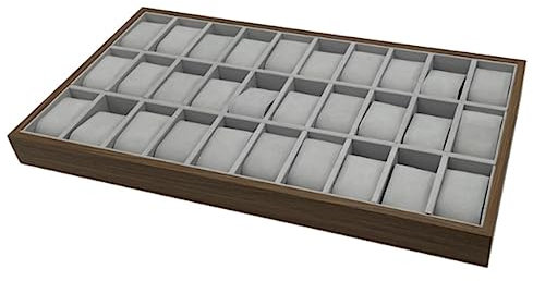MOBAAK Porta Orologi Uomo Organizzatore di Visualizzazione Del'orologio Impilabile in Legno con 30 Slot Bracciale Rigido Supporto per Orologio Vetrina per Orologio da Polso Scatola Orologi