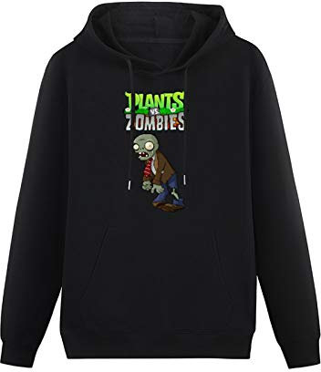 kfr Long Sleeve Hooded Sweatshirt Vintage Plants Vs. Zombies Cotton Blend Hoody XL Black