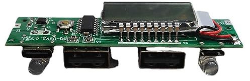 Knadgbft Placa de Cargador de BateríA de Litio LED Dual USB 5V 2.4A Placa de Circuito Micro/Type-C USB Power Bank 18650 MóDulo de Carga