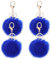 JK Home Lot de 4 Porte-clés Pompon en Fausse Fourrure Pendantif pour Sac à Main Voiture Bagage Porte-clé Saint-Valentin Anniversaire Bleu Marine