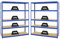 PROREGAL Mega Deal 2er-Set Schwerlastregale Giant Elephant 180x150x45cm mit 5 Ebenen Fachlast 200kg Blau, Kellerregal, Steckregal, Garagenregal, Lagerregal