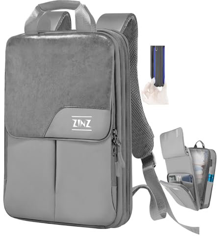 ZINZ Sac à Dos pour Ordinateur Portable Mince et Extensible 15.6 16 17 pouces Sac à Dos de Voyage D'affaires Sac à Dos Imperméable pour Hommes et Femmes,G01Y01