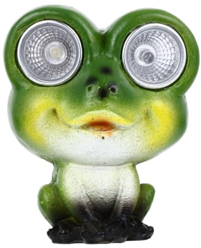 Happyyami Solarbetriebene Gartenleuchte Froschfigur Aus Harz Grüne Solarlampe Für Rasen Und Terrasse Umweltfreundliche Gartendeko Außen Witterungsbeständig Dekorative Solar-laterne Für Balko