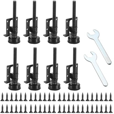 IGNPION Heavy Duty Adjustable Furniture Leveler Feet 8pcs M10 Furniture Leveling Legs for Tables, Shelving Units, Cabinets, Workbench(Up to 8cm) Black