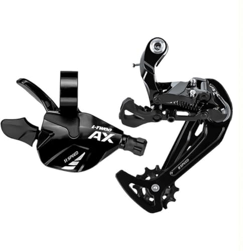 BIKETORIX 11-Gang-Mountainbike-Schaltwerk und Fahrrad-Schalthebel, 11-Gang-MTB-Umwerfer-Gruppe für Mountainbike-Kassette 42–52T (AX11 pro Set)