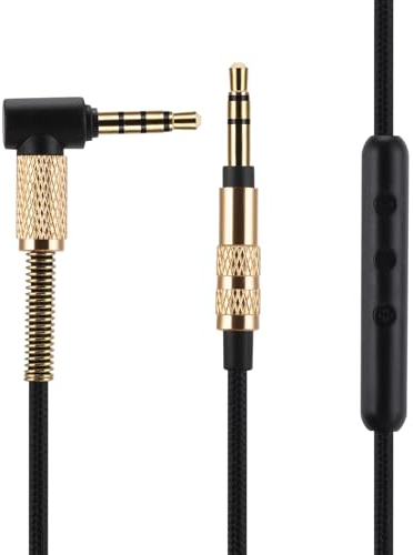 Replacement Audio Cable for Marshall headphones, Compatible with Monitor Monitor II Major 2 II Major 3 III Major 4 IV Mid Headphones 3.5mm Male Stereo Jack Cord, 4 Ft , Inline Mic/Remote Control