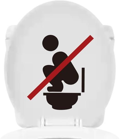 Segnale di avvertimento per parete del WC, adesivo senza squatting, adesivi da parete staccabili e attaccati per bagno, adesivi creativi da parete rimovibili senza squat per scuole e ristoranti