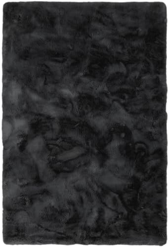Consilio Concept Heaven Fellteppich 120x170 dunkelgrau Teppich Supersoft 50 mm Höhe Soft weich Hasenfell Imitat anthrazit grau dunkel Wohnzimmerteppich Kinderzimmerteppich Küchenteppich Flurteppich