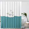 Rideau Douche Canard Blanc Bleu Rideau de Douche Imperméable Rideau de Douche Anti Moisissure Rideaux de Douche Lavable avec 12 Crochets Rideau Douche Tissu Polyester (90x180cm)