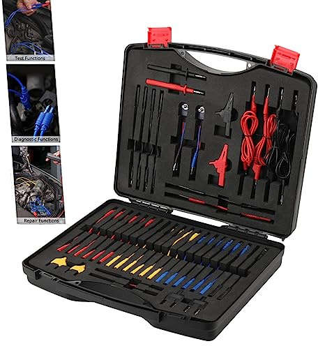 ATEdata 92 Teilig Kabelkoffer Prüfkabel Prüfspitzen für KFZ Fehlerdiagnose | Test Lead Kit, Messleitungen für Digitales Multimeter, Multimeter Sonden Kit Fehlerdiagnose Testkabel Werkzeugkoffer