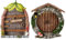 Miniatur-Feengarten-Elfen-Türornamente, 3D, 2 Stück, für Baum, Heimdekoration, Garten, Hof (Feentür-A)