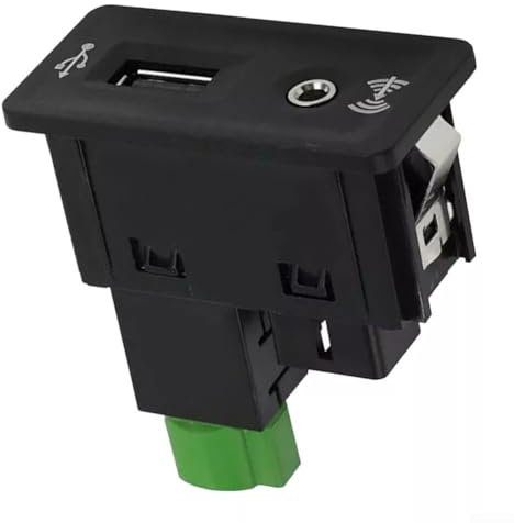 Zoegneer Presa USB Interfaccia per CarPlay Interruttore 5Q0 035 726 E Testa Verde per Carplay USB+AUX Per Golf 7