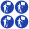 Sammys Shirt Store Demonstrant Schild Protest Demo Kennzeichen-Vinyl-Aufkleber 4Stück für EU-Kreis