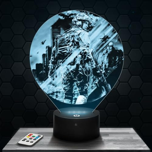 Nachttischlampe BF 2042 Dekoration Jungenzimmer Gaming Gamer Videospiele Geschenkidee, Dekoration gedämpftes Licht Nachtlicht Schreibtischdekor. Originelle Geschenkidee für Teenager.