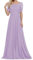 Abendkleider Damen Spitze Lang Mutter der Braut Kleider Chiffon A-Linie Hochzeit Partykleid mit Ärmeln Flieder 52
