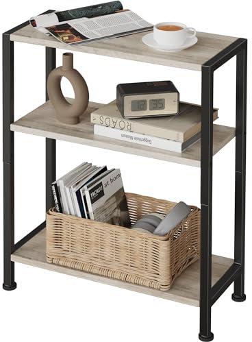 Vantimo Couchtisch, kleiner Couchtisch, Sofatisch, Beistelltisch, schmaler Beistelltisch, Nachttisch, für Wohnzimmer, Schlafzimmer, Büro, Greige