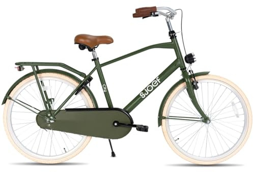 SJOEF City Kinderfahrrad 24 Zoll | Ab 8-12 Jahren | Kinder Fahrrad für Jungen/Jugend | EN4210 geprüft | V-Brake & Rücktrittbremse | Reflektoren & Schloss - Grün