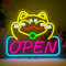 LUCUNSTAR Fortune Cat Neon Schild, LED Schild Niedlichen Lucky Cat,Business Neon Sign für die Dekoration,Open Led LeuchtreklameDimmbar Wanddeko,für Café, Bar, Restaurant, Club Decor