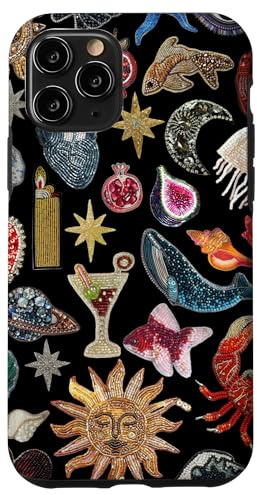 Sonne Mond Stern Mosaik Charm Collage Y2K Hülle für iPhone 11 Pro