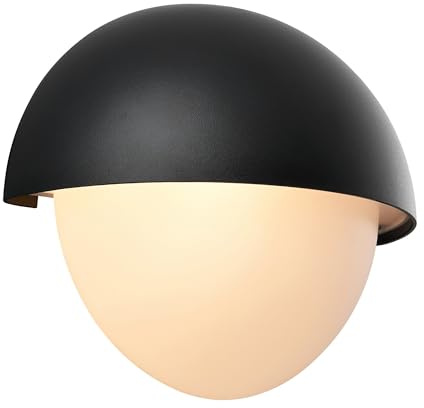 Nordlux SCORPIUS MAXI ROUND Wandleuchte Schwarz, IP44 Außenleuchte mit E27-Sockel, 25W, Diffuses Licht, Doppelt isoliert – Perfekt für Eingang, Garten oder Treppenhaus