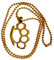 Gold Tone Stainless Steel Knuckle Duster (45mm x 28mm) Necklace on a 60cm Gold Tone Stainless Steel Ball Chain in a Velvet Gift Bag