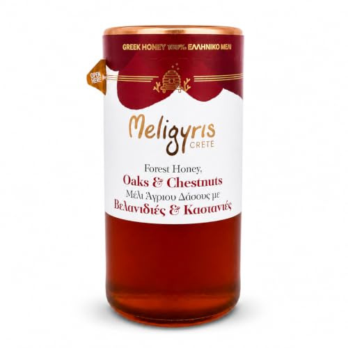 Meligyris Griechischer Waldhonig Eiche & Kastanie 450g | 100% naturbelassener, roher & ungefilterter Waldhonig aus Kreta mit Eiche & Kastanie. Intensives, authentisches Aroma