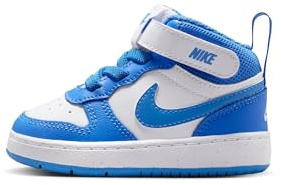 Nike Court Borough Mid 2 Schuh Für Babys Und Kleinkinder, White/Blue Crystal-Blue Crystal-White, CD7784-134, 26 EU (9C US)