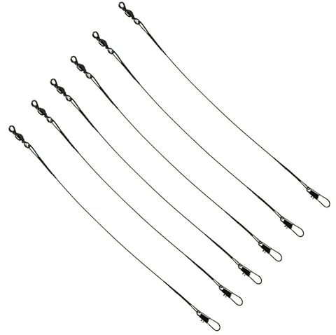Línea de Líder de Acero Inoxidable Antienrollamiento de Pesca 20cm | Señuelos, Uso en Agua Salada, Gran Resistencia y Ayuda a Evitar Roturas