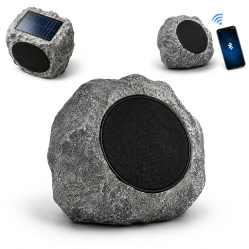 Enceintes Bluetooth étanches énergie Solaire extérieur, Gris