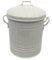 Easy Shopping Small 15 Litre 15L Round Shape Several Colour Metal Bin Recycle Rubbish Waste Dustbin Bin with Lid (White)