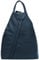 Caspar 2in1 Leder Rucksack Schultertasche Sportlich Elegante Damen Handtasche - SIGNATURE LINE - Modell No.782 - Made in Italy, Farbe:dunkelblau, Accessoires:One Size