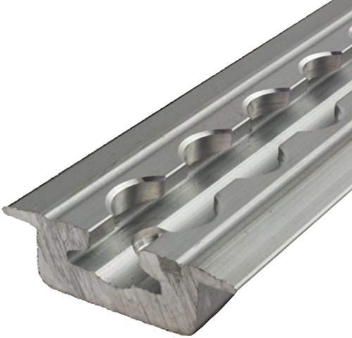 LABT Aluminium Airlineschienen Set Flügel Form Bodenprofil 6 Meter = 4 x 1,5m - Airlineschiene zur Ladungssicherung für LKWs und Wohnmobile - Gebohrte Zurrschiene Silber - Zurrleiste
