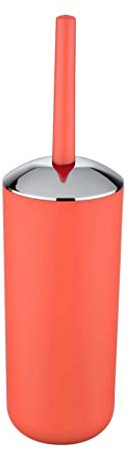 WENKO WC-Garnitur Brasil Coral - WC-Bürstenhalter, absolut bruchsicher, Kunststoff (TPE), 10 x 37 x 10 cm, Orange, Maße (B/H x T): Ø 10 x 37 cm